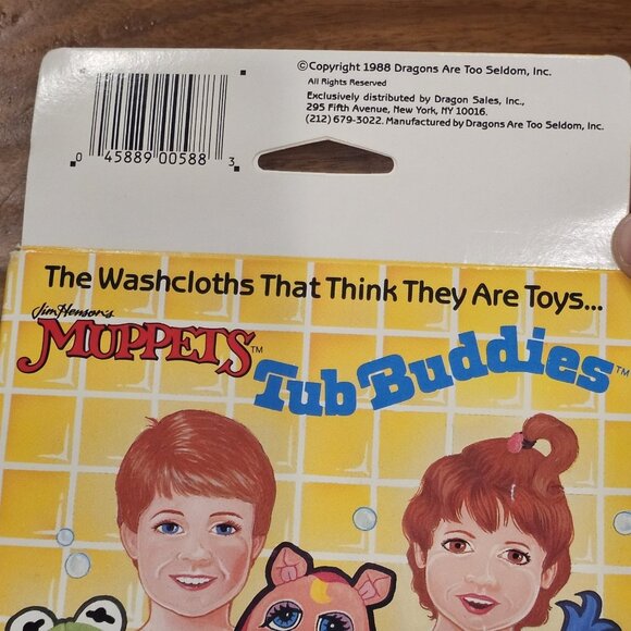 VTG 80s Muppet Babies Miss Piggy Tub Buddies BATH MITT PLUSH Washable USA Made - Picture 9 of 10